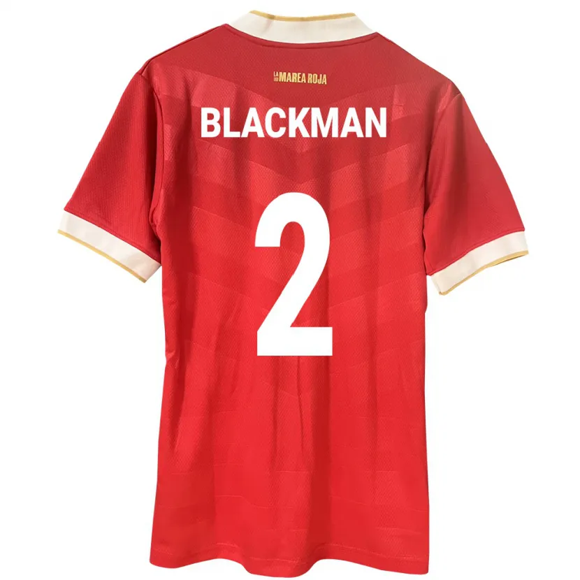 Danxen Femme Maillot Panama César Blackman #2 Rouge Tenues Domicile 24-26 T-Shirt