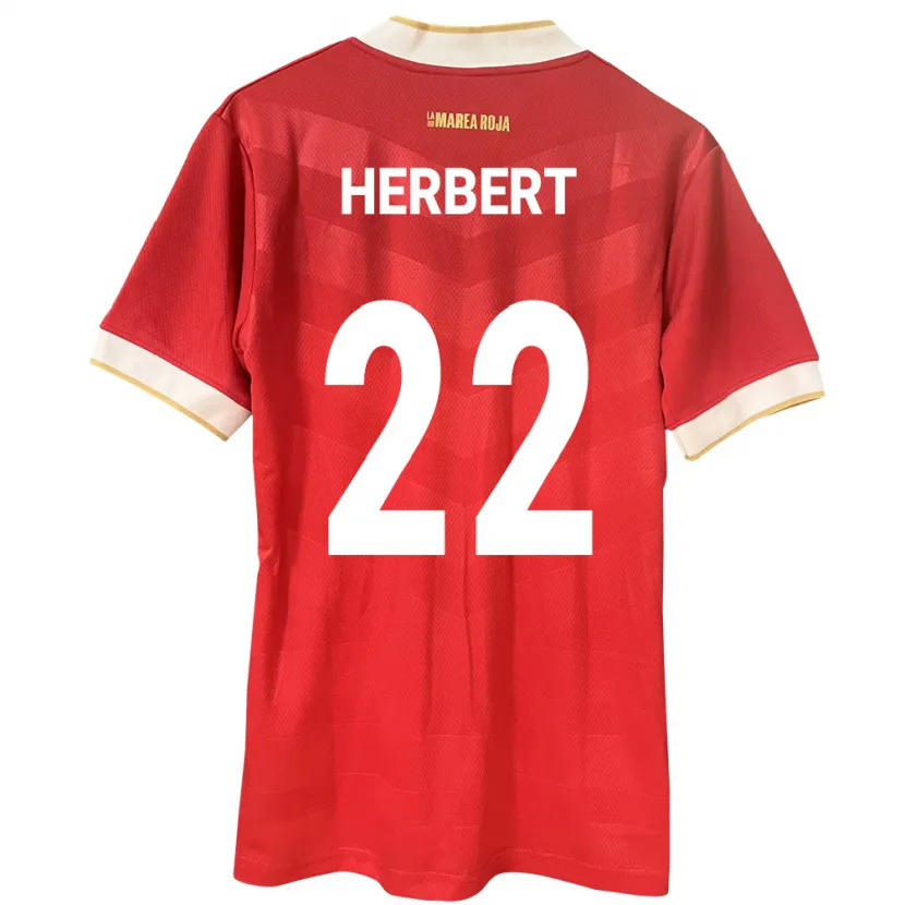 Danxen Femme Maillot Panama Antony Herbert #22 Rouge Tenues Domicile 24-26 T-Shirt