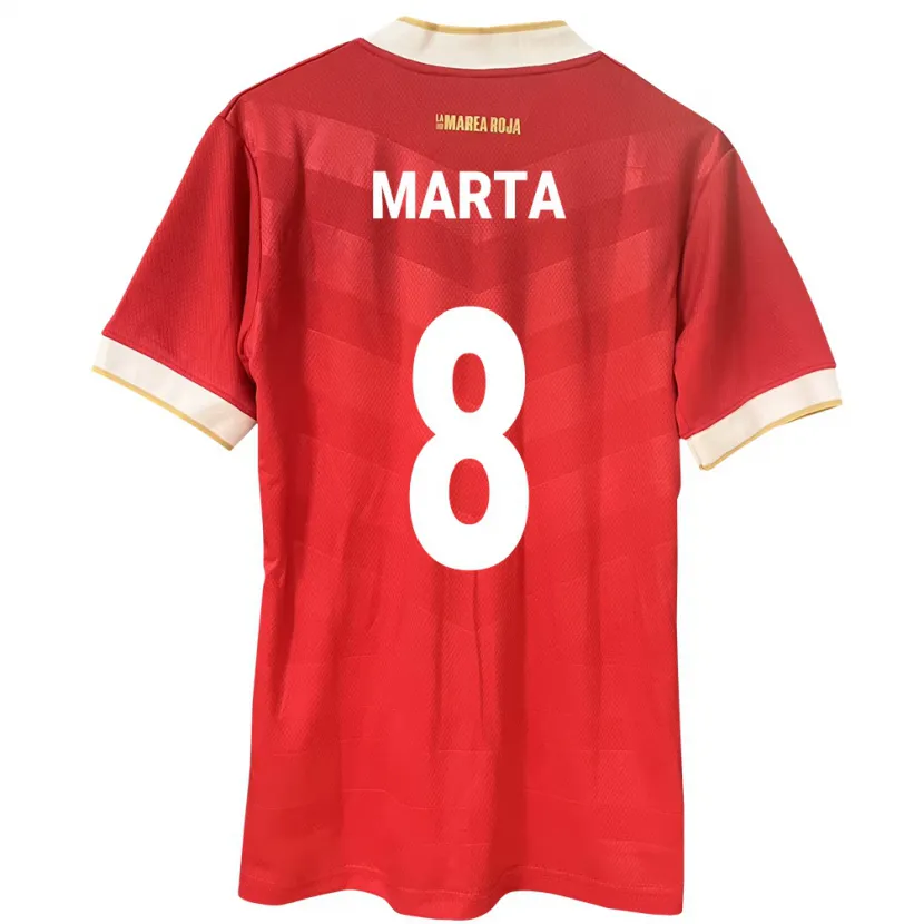 Danxen Femme Maillot Panama Aldair Marta #8 Rouge Tenues Domicile 24-26 T-Shirt
