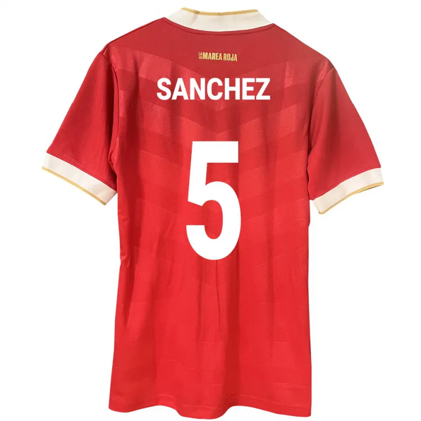 Danxen Femme Maillot Panama Leydis Sánchez #5 Rouge Tenues Domicile 24-26 T-Shirt
