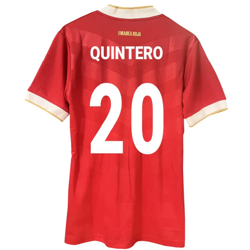 Danxen Femme Maillot Panama Aldrith Quintero #20 Rouge Tenues Domicile 24-26 T-Shirt