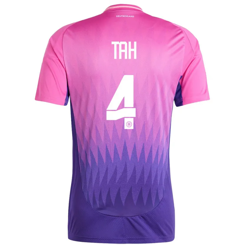 Danxen Femme Maillot Allemagne Jonathan Tah #4 Rose-Mauve Tenues Extérieur 24-26 T-Shirt