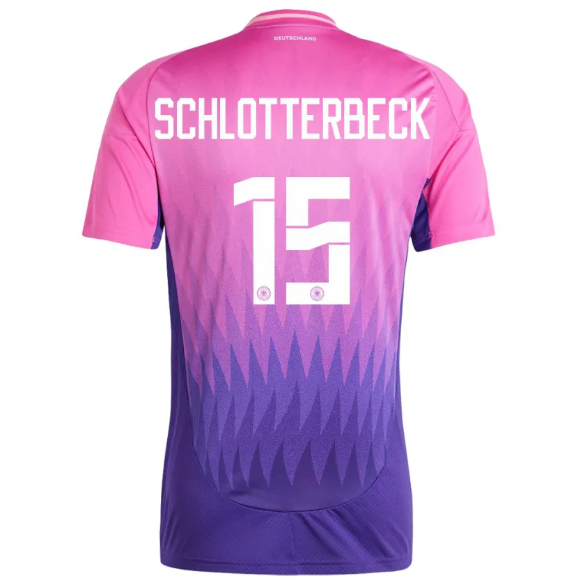 Danxen Femme Maillot Allemagne Nico Schlotterbeck #15 Rose-Mauve Tenues Extérieur 24-26 T-Shirt