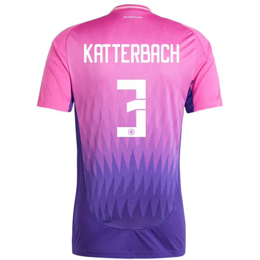 Danxen Femme Maillot Allemagne Noah Katterbach #3 Rose-Mauve Tenues Extérieur 24-26 T-Shirt