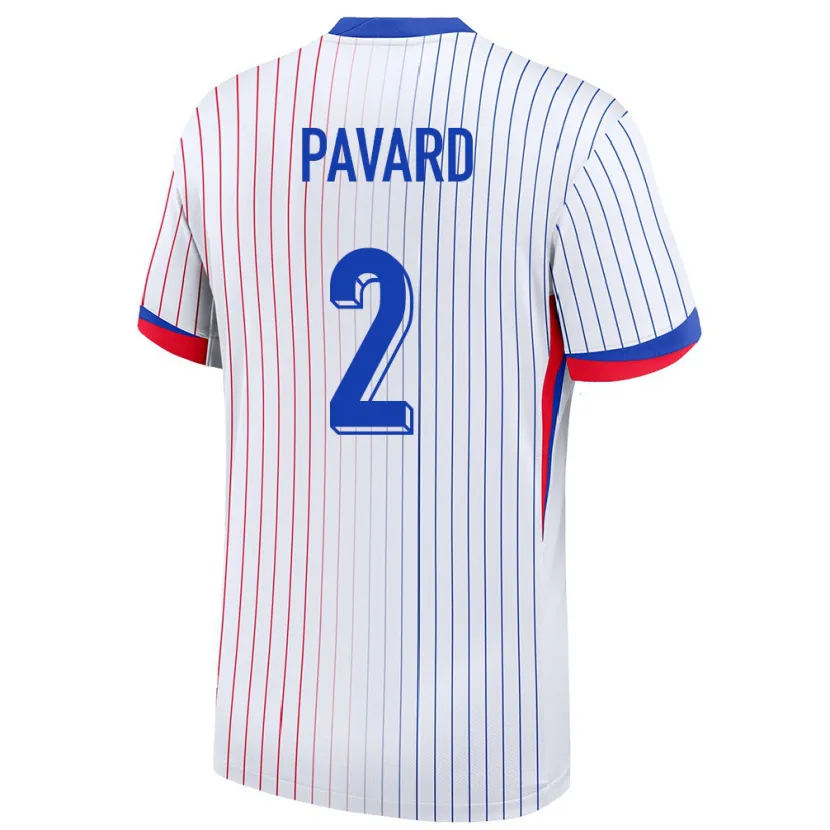 Danxen Femme Maillot France Benjamin Pavard #2 Blanc Tenues Extérieur 24-26 T-Shirt