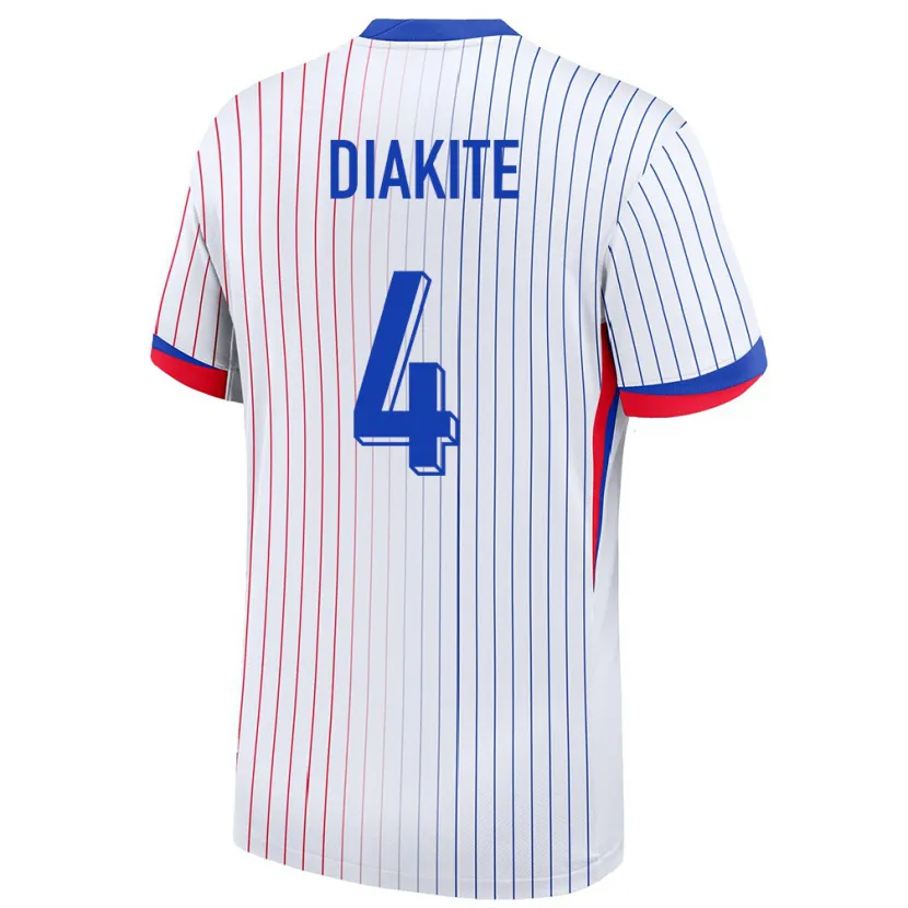 Danxen Femme Maillot France Bafode Diakite #4 Blanc Tenues Extérieur 24-26 T-Shirt