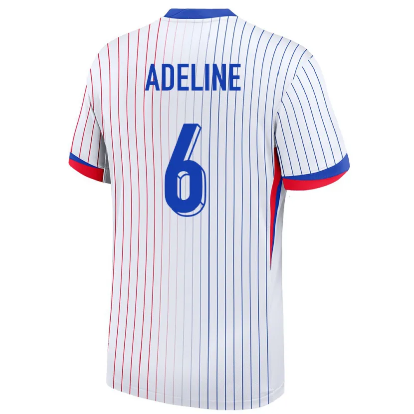 Danxen Femme Maillot France Martin Adeline #6 Blanc Tenues Extérieur 24-26 T-Shirt