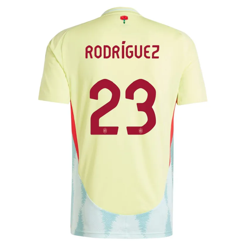 Danxen Femme Maillot Espagne Misa Rodriguez #23 Jaune Tenues Extérieur 24-26 T-Shirt