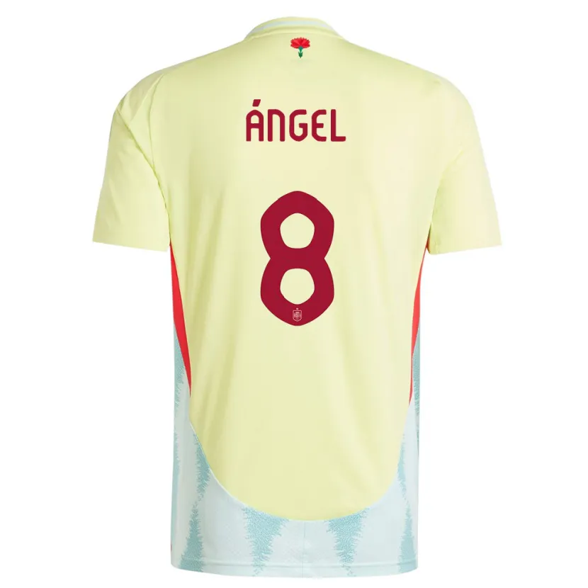 Danxen Femme Maillot Espagne Manuel Angel #8 Jaune Tenues Extérieur 24-26 T-Shirt