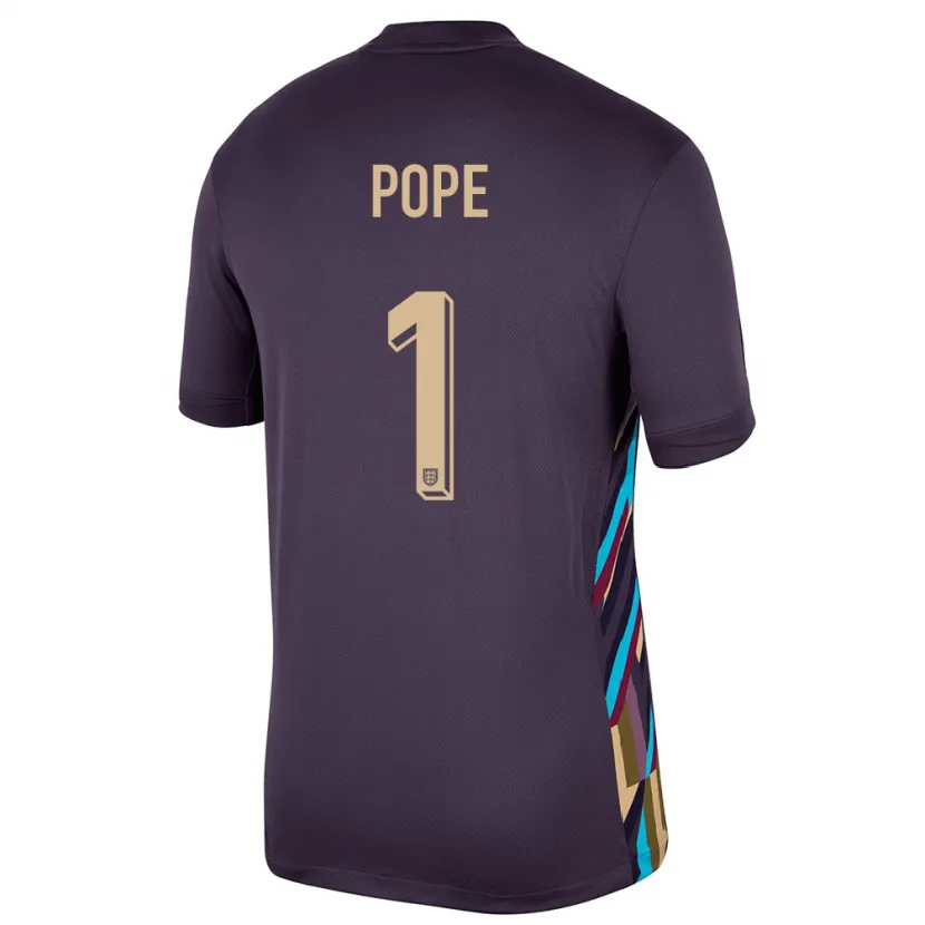 Danxen Femme Maillot Angleterre Nick Pope #1 Raisins Noirs Tenues Extérieur 24-26 T-Shirt