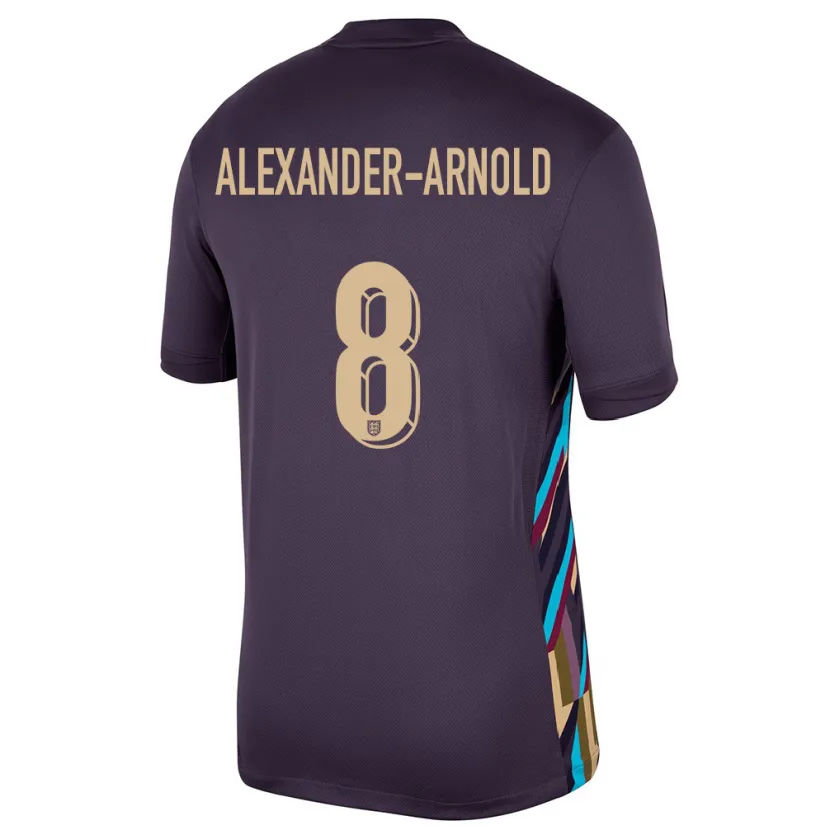 Danxen Femme Maillot Angleterre Trent Alexander-Arnold #8 Raisins Noirs Tenues Extérieur 24-26 T-Shirt