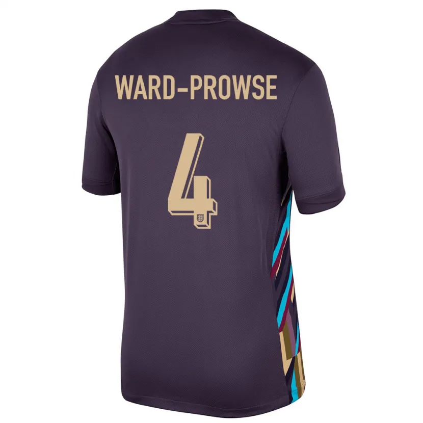 Danxen Femme Maillot Angleterre James Ward-Prowse #4 Raisins Noirs Tenues Extérieur 24-26 T-Shirt