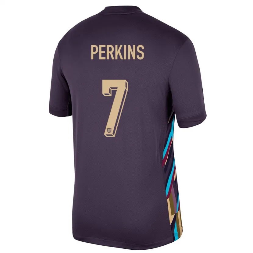 Danxen Femme Maillot Angleterre Sonny Perkins #7 Raisins Noirs Tenues Extérieur 24-26 T-Shirt