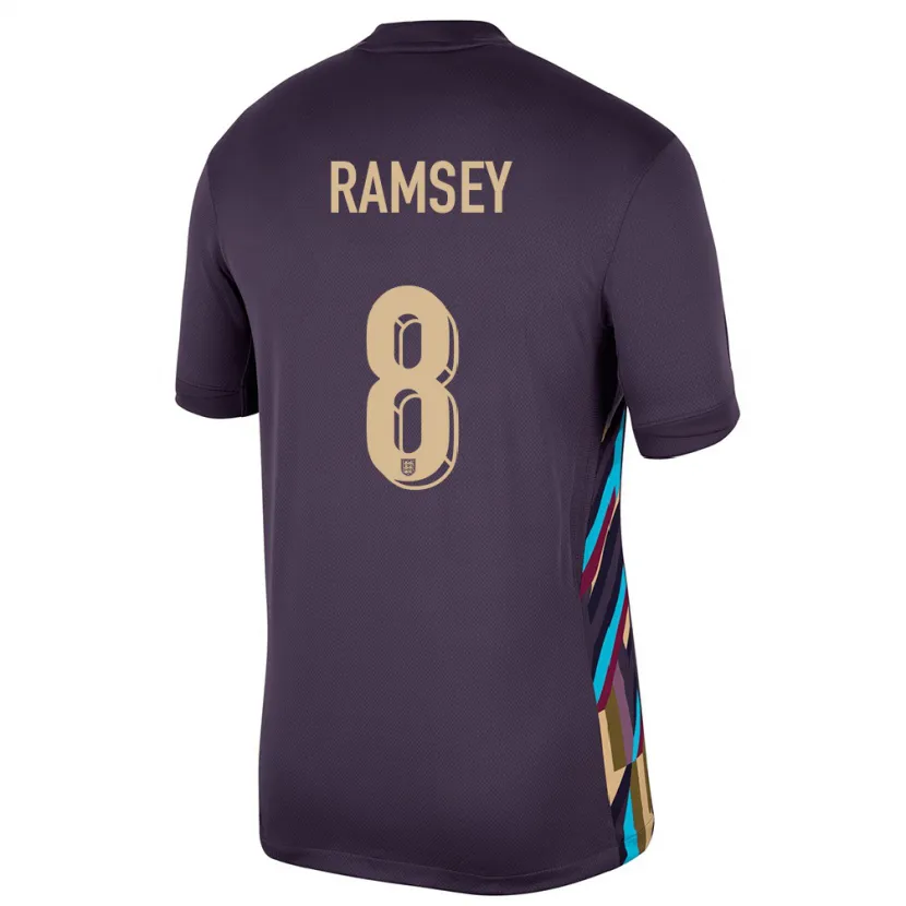 Danxen Femme Maillot Angleterre Jacob Ramsey #8 Raisins Noirs Tenues Extérieur 24-26 T-Shirt