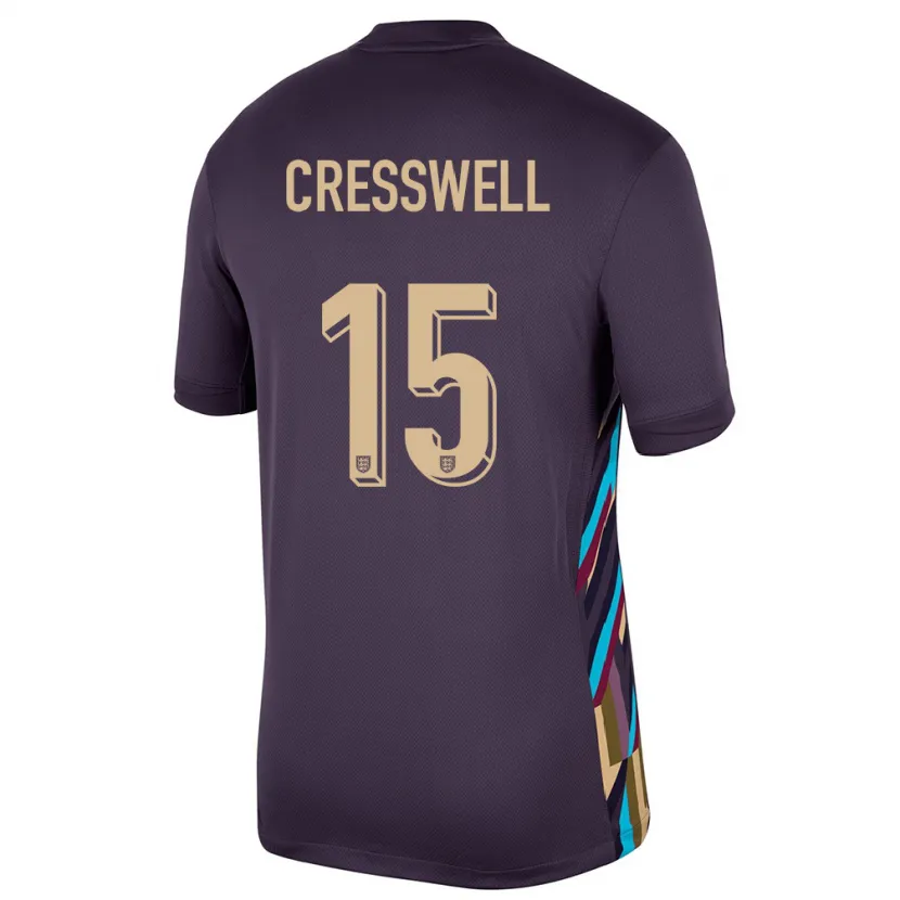 Danxen Femme Maillot Angleterre Charlie Cresswell #15 Raisins Noirs Tenues Extérieur 24-26 T-Shirt