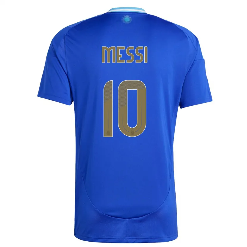 Danxen Femme Maillot Argentine Lionel Messi #10 Bleu Tenues Extérieur 24-26 T-Shirt