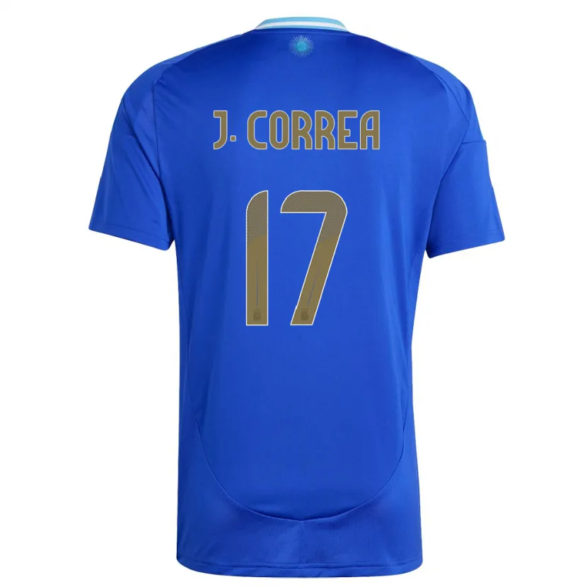 Danxen Femme Maillot Argentine Joaquin Correa #17 Bleu Tenues Extérieur 24-26 T-Shirt