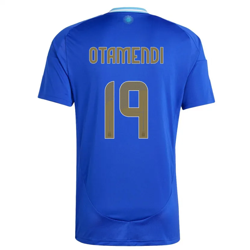 Danxen Femme Maillot Argentine Nicolas Otamendi #19 Bleu Tenues Extérieur 24-26 T-Shirt