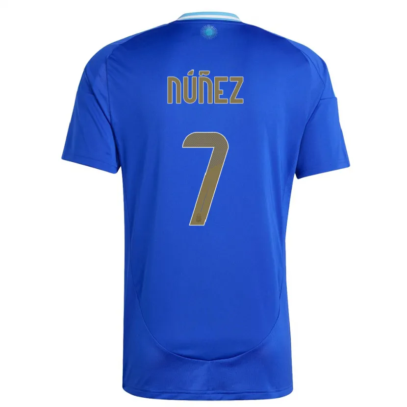 Danxen Femme Maillot Argentine Romina Nunez #7 Bleu Tenues Extérieur 24-26 T-Shirt