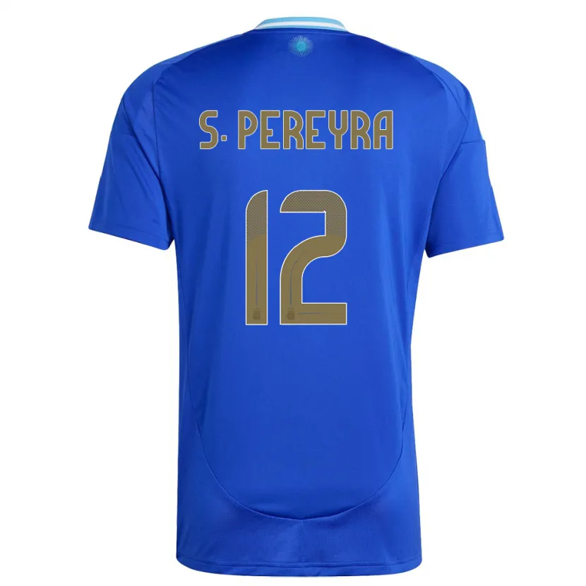 Danxen Femme Maillot Argentine Solana Pereyra #12 Bleu Tenues Extérieur 24-26 T-Shirt