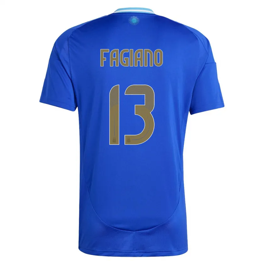 Danxen Femme Maillot Argentine Paloma Fagiano #13 Bleu Tenues Extérieur 24-26 T-Shirt