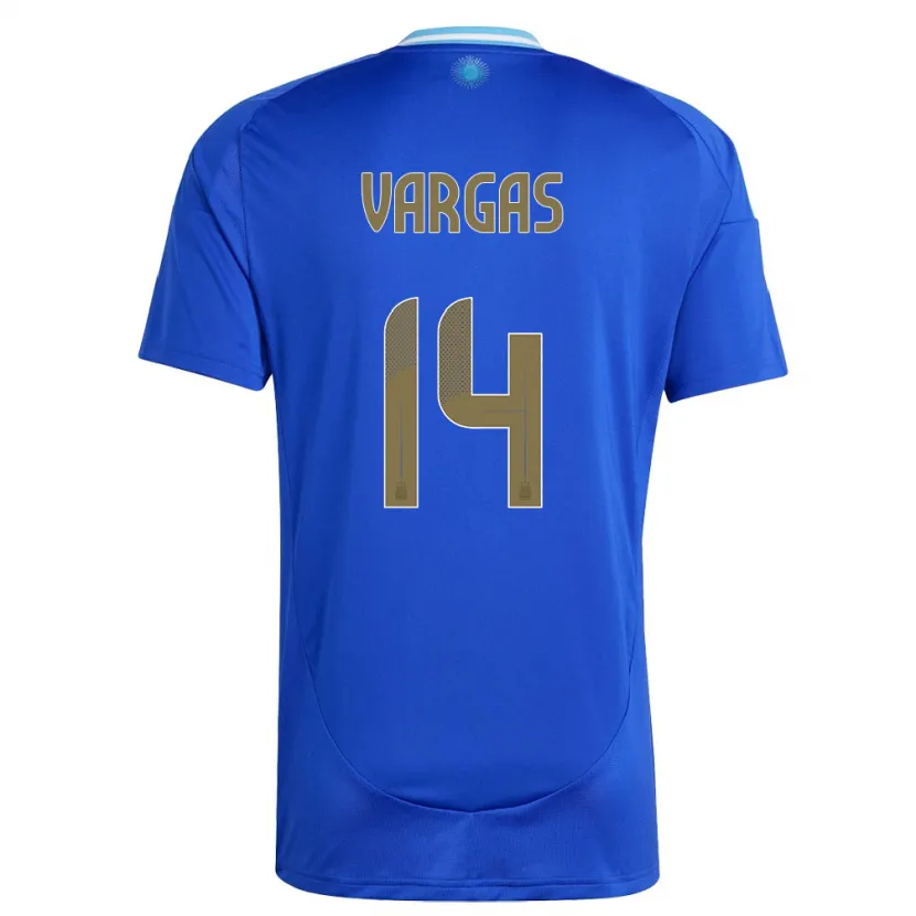 Danxen Femme Maillot Argentine Agustina Vargas #14 Bleu Tenues Extérieur 24-26 T-Shirt