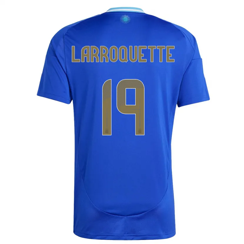 Danxen Femme Maillot Argentine Mariana Larroquette #19 Bleu Tenues Extérieur 24-26 T-Shirt