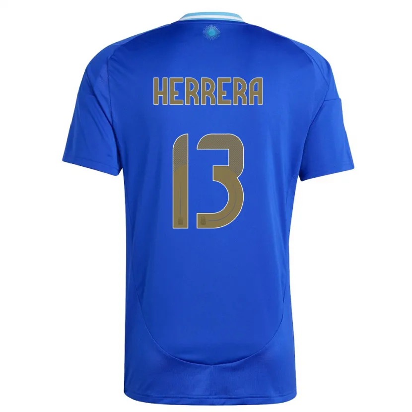 Danxen Femme Maillot Argentine Marcelo Herrera #13 Bleu Tenues Extérieur 24-26 T-Shirt