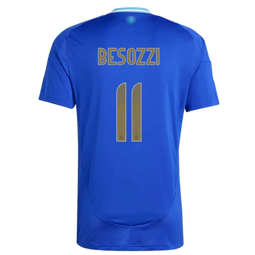 Danxen Femme Maillot Argentine Lucas Besozzi #11 Bleu Tenues Extérieur 24-26 T-Shirt