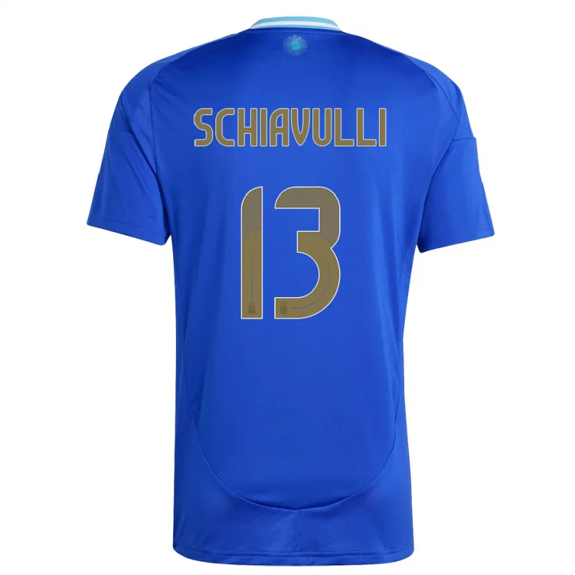 Danxen Femme Maillot Argentine Thiago Schiavulli #13 Bleu Tenues Extérieur 24-26 T-Shirt