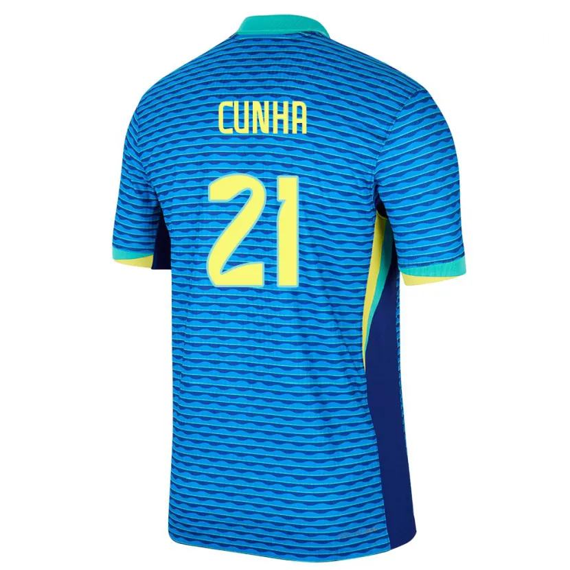 Danxen Femme Maillot Brésil Matheus Cunha #21 Bleu Tenues Extérieur 24-26 T-Shirt