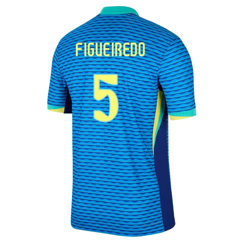 Danxen Femme Maillot Brésil Vitor Figueiredo #5 Bleu Tenues Extérieur 24-26 T-Shirt