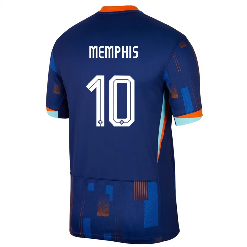 Danxen Femme Maillot Pays-Bas Memphis Depay #10 Bleu Tenues Extérieur 24-26 T-Shirt