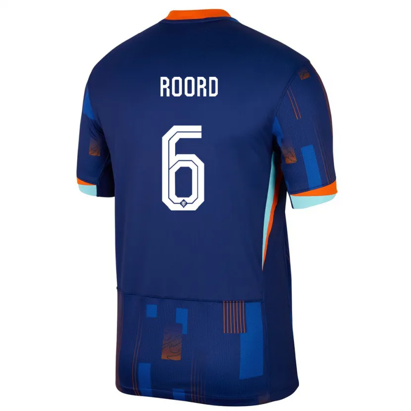 Danxen Femme Maillot Pays-Bas Jill Roord #6 Bleu Tenues Extérieur 24-26 T-Shirt