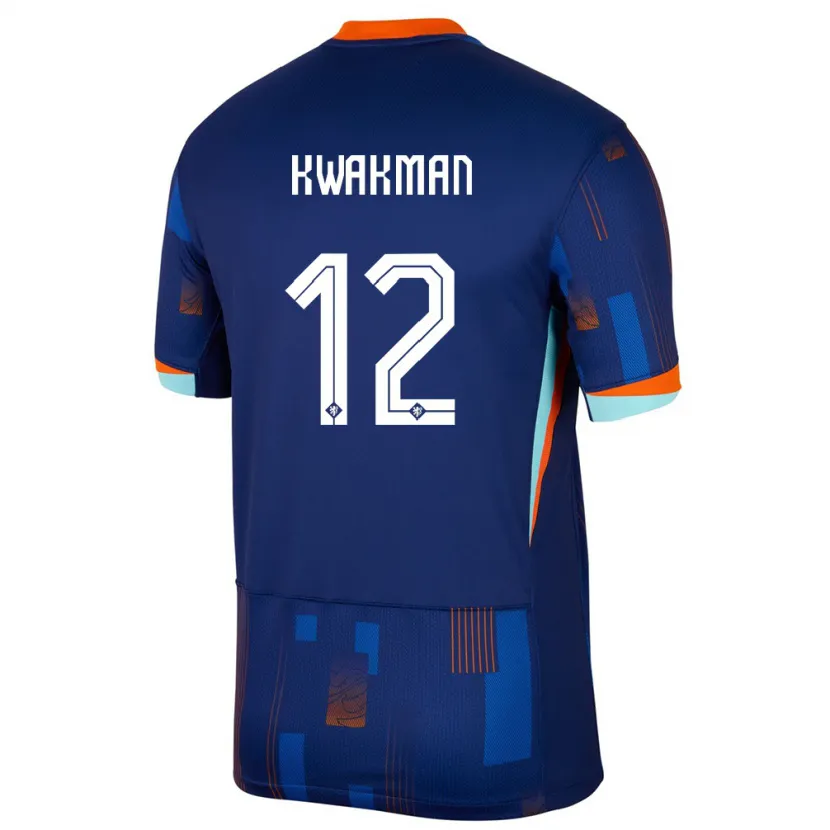 Danxen Femme Maillot Pays-Bas Dave Kwakman #12 Bleu Tenues Extérieur 24-26 T-Shirt
