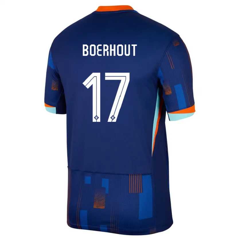 Danxen Femme Maillot Pays-Bas Yoram Boerhout #17 Bleu Tenues Extérieur 24-26 T-Shirt