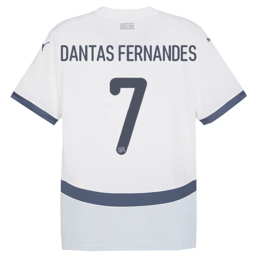 Danxen Femme Maillot Suisse Ronaldo Dantas Fernandes #7 Blanc Tenues Extérieur 24-26 T-Shirt