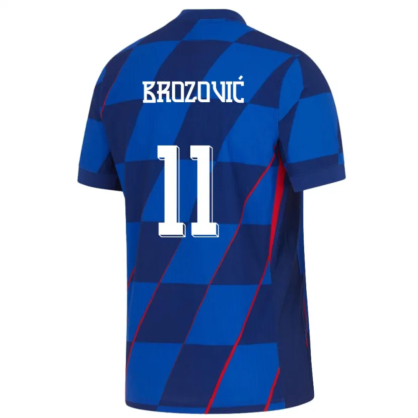Danxen Femme Maillot Croatie Marcelo Brozovic #11 Bleu Tenues Extérieur 24-26 T-Shirt
