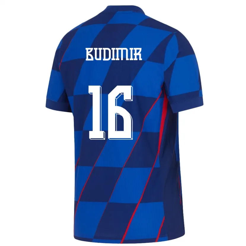 Danxen Femme Maillot Croatie Ante Budimir #16 Bleu Tenues Extérieur 24-26 T-Shirt