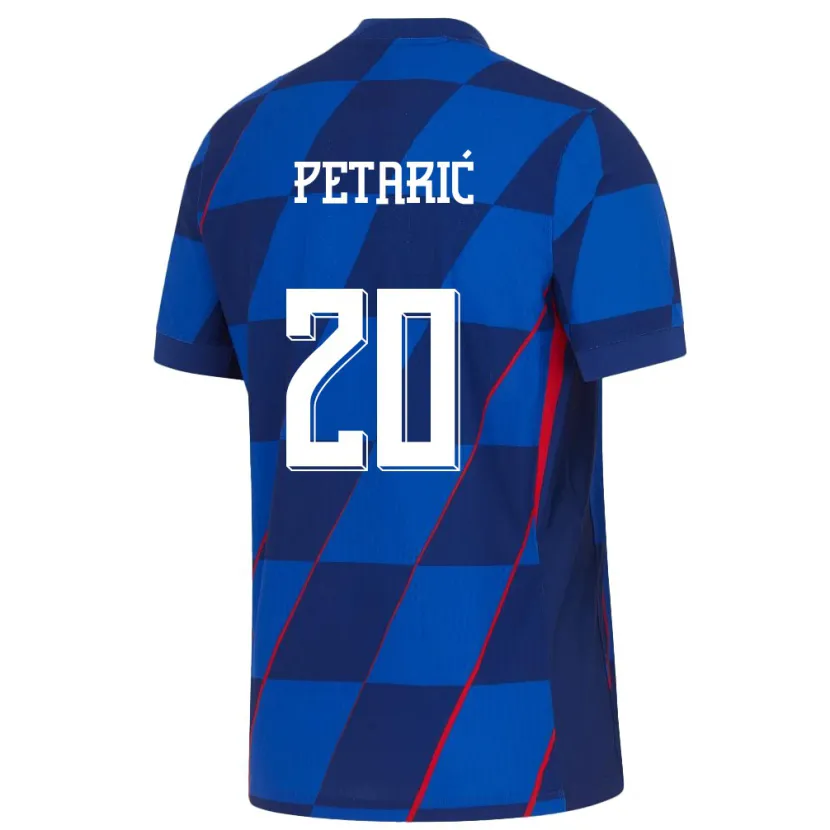 Danxen Femme Maillot Croatie Nika Petaric #20 Bleu Tenues Extérieur 24-26 T-Shirt