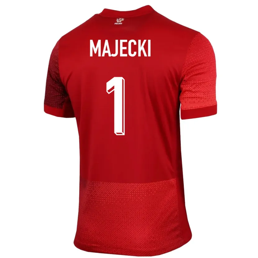 Danxen Femme Maillot Pologne Radoslaw Majecki #1 Rouge Tenues Extérieur 24-26 T-Shirt