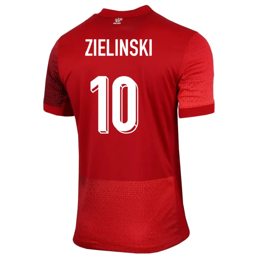 Danxen Femme Maillot Pologne Piotr Zielinski #10 Rouge Tenues Extérieur 24-26 T-Shirt