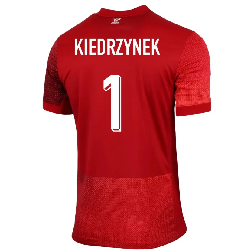 Danxen Femme Maillot Pologne Katarzyna Kiedrzynek #1 Rouge Tenues Extérieur 24-26 T-Shirt