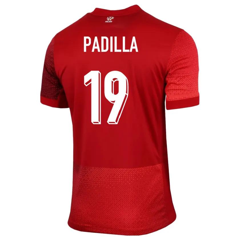 Danxen Femme Maillot Pologne Natalia Padilla #19 Rouge Tenues Extérieur 24-26 T-Shirt