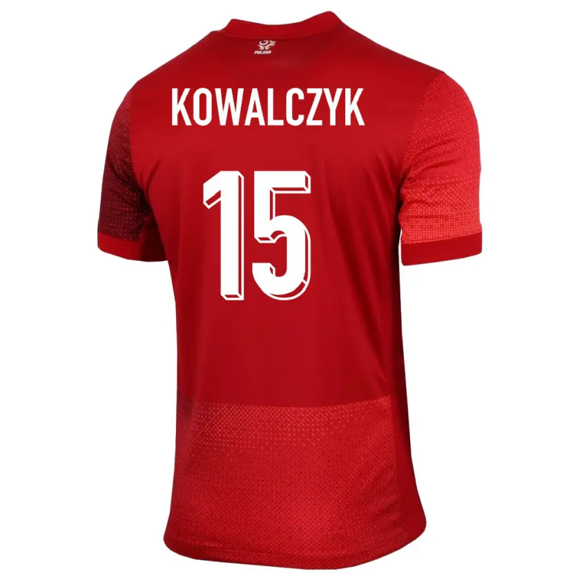 Danxen Femme Maillot Pologne Mateusz Kowalczyk #15 Rouge Tenues Extérieur 24-26 T-Shirt
