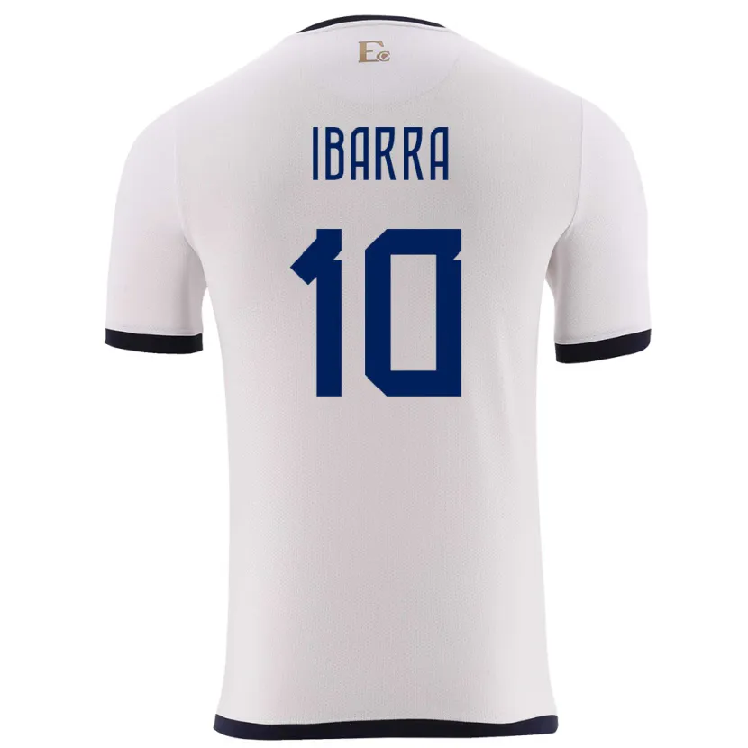 Danxen Femme Maillot Équateur Romario Ibarra #10 Blanc Tenues Extérieur 24-26 T-Shirt