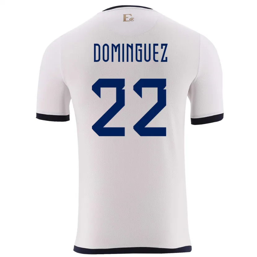 Danxen Femme Maillot Équateur Alexander Dominguez #22 Blanc Tenues Extérieur 24-26 T-Shirt