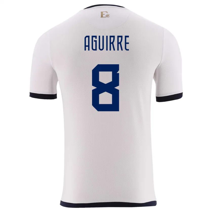 Danxen Femme Maillot Équateur Marthina Aguirre #8 Blanc Tenues Extérieur 24-26 T-Shirt