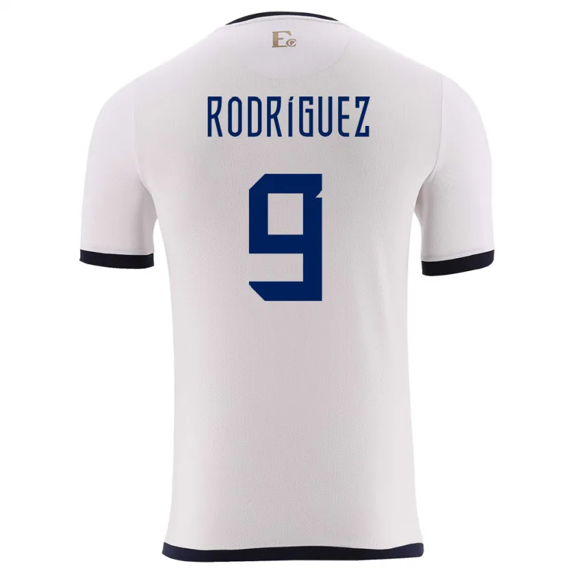Danxen Femme Maillot Équateur Ingrid Rodriguez #9 Blanc Tenues Extérieur 24-26 T-Shirt