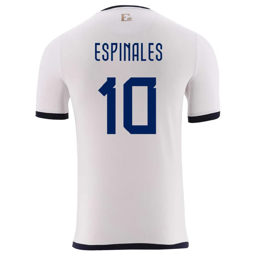 Danxen Femme Maillot Équateur Joselyn Espinales #10 Blanc Tenues Extérieur 24-26 T-Shirt